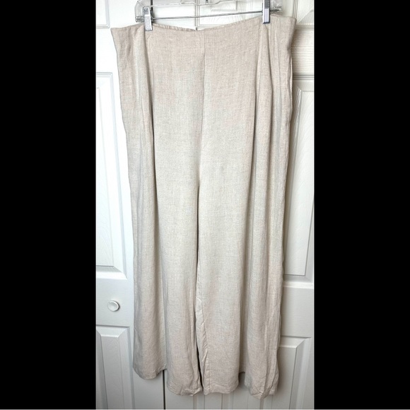 New LONG TALL SALLY Linen Blends Wide Leg Pants Natural Tan Beige High Rise NWT - Picture 11 of 11